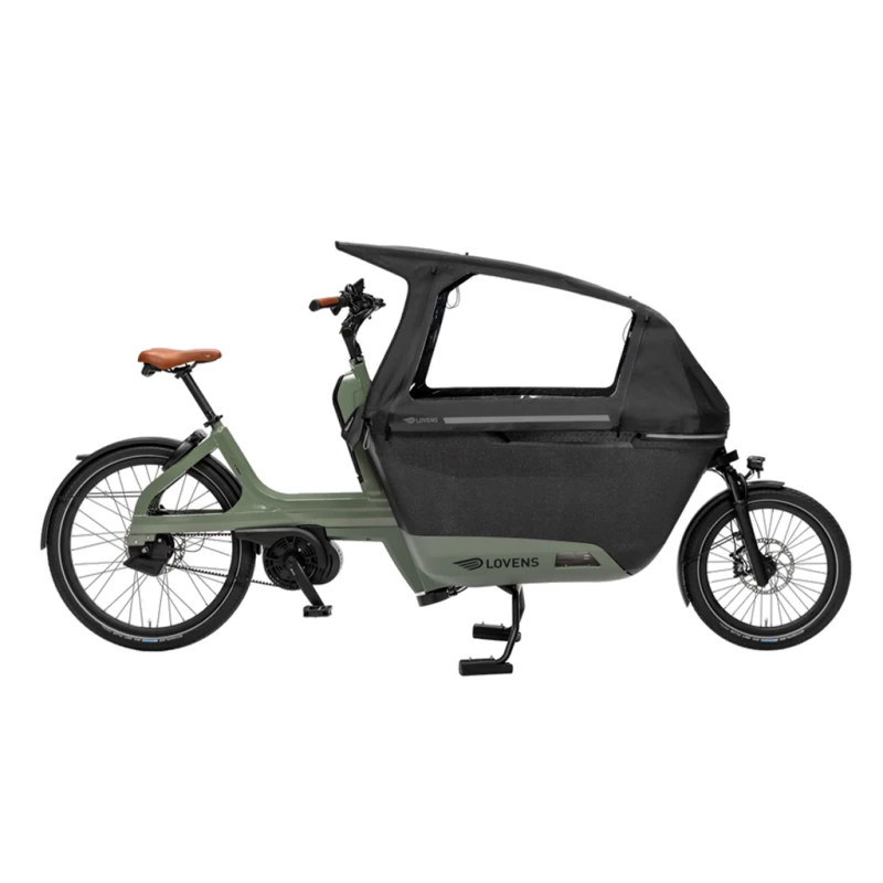 Lovens_Bakfiets_groen_regenhuif